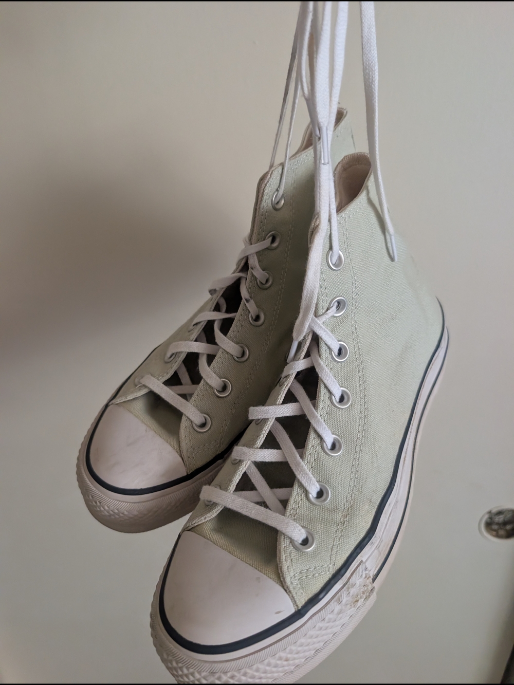 Converse High Top Sneakers in Pale Sage Green - Picture 6 of 8